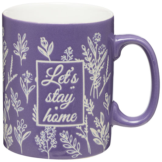 Embossed Purple Flowers Mug 500mL