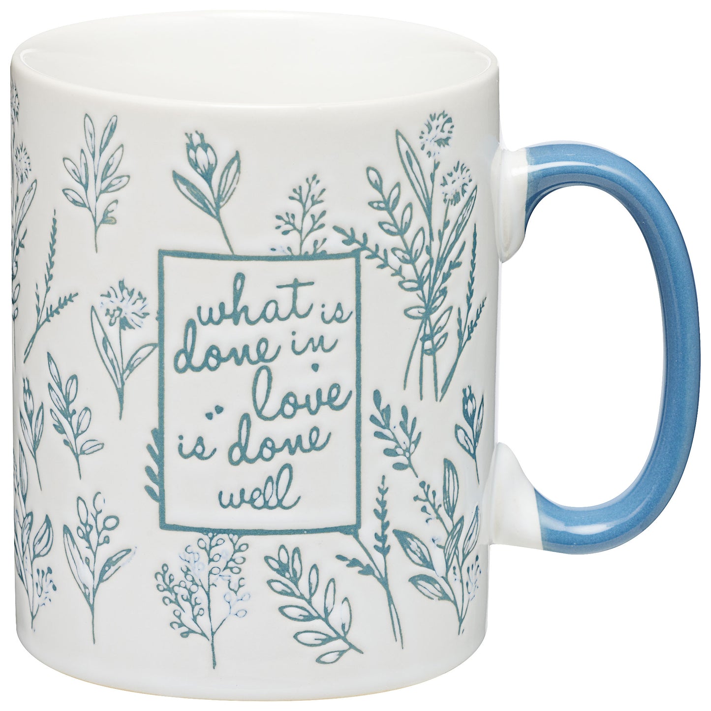 Embossed Blue Flowers Mug 500mL