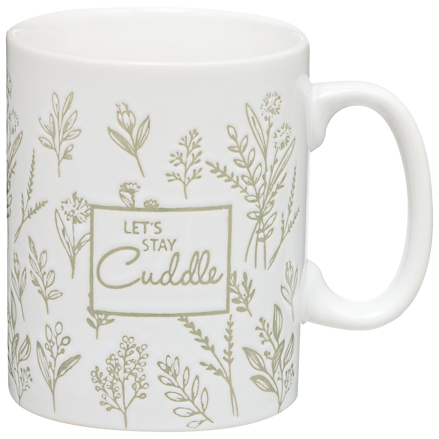 Embossed Green Flowers Mug 500mL
