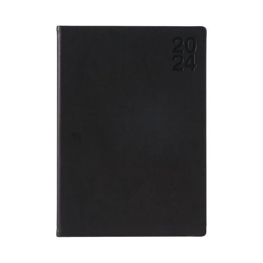 Week View PU Diary 2024 A4 Black