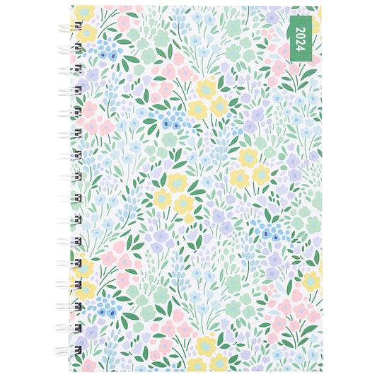 2024 A5 Wiro Bound Diary Spring Floral