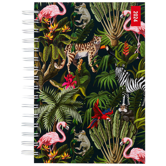 2024 Day-To-A-Page Diary Black Jungle