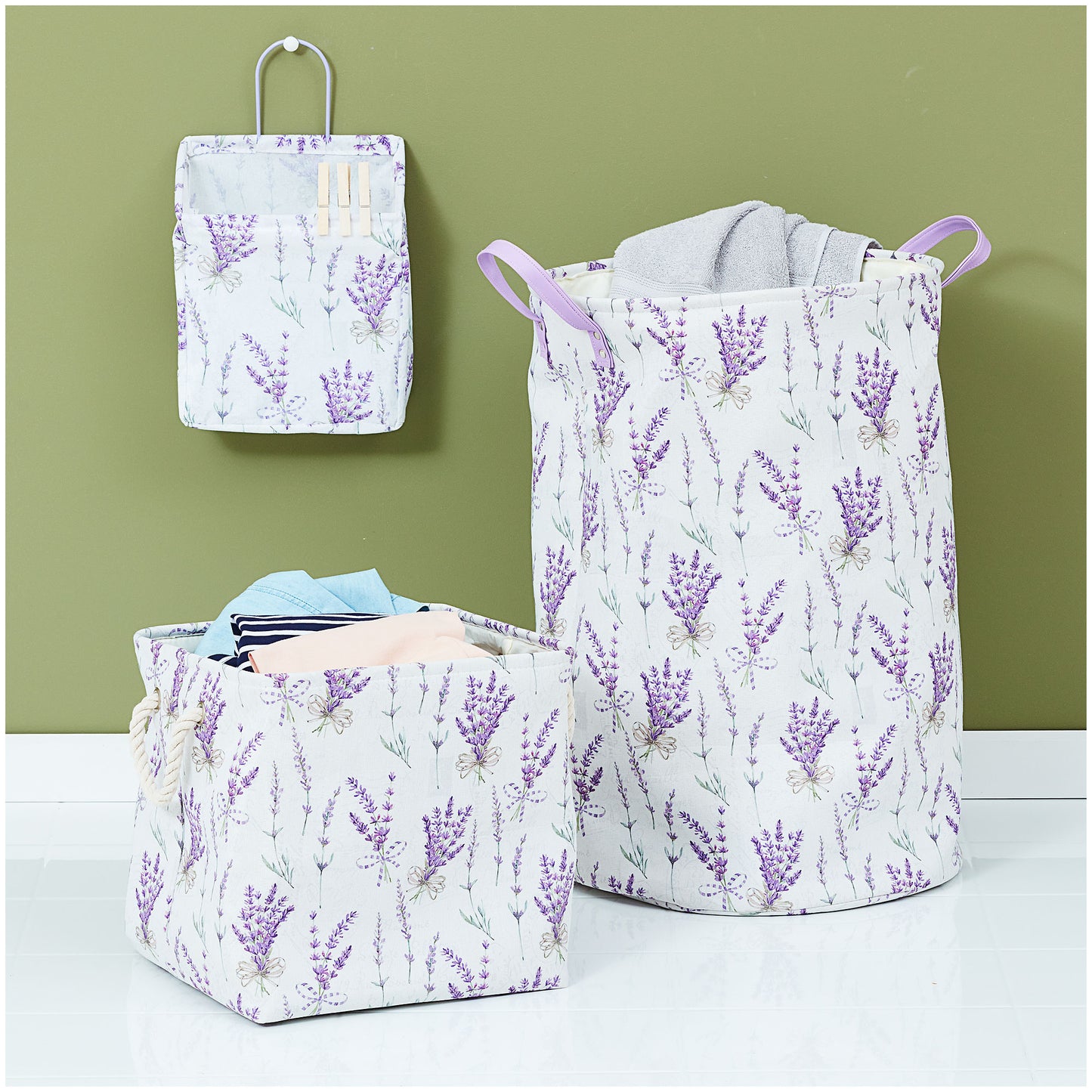 Wild Lavender Round Laundry Hamper