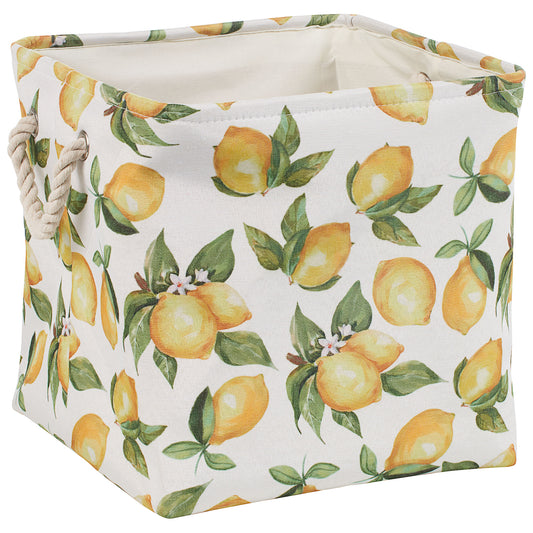 Storage Cube with Handle Printed Lemons 32cm