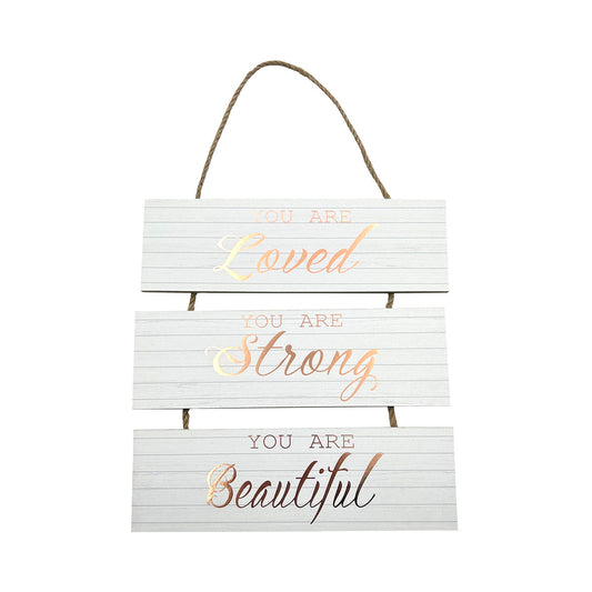 'You Are Loved You Are Strong' Hanging Plaque