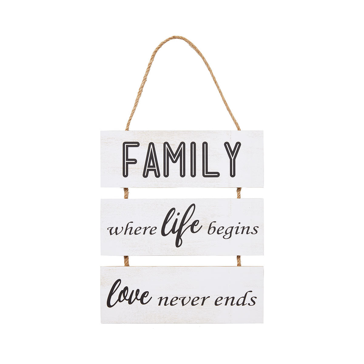Family Where Life Begins Hanging Plaque