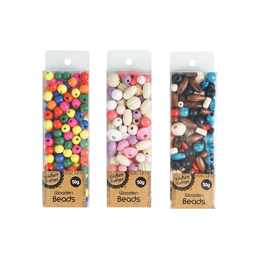 Coloured Wooded Beads Assorted