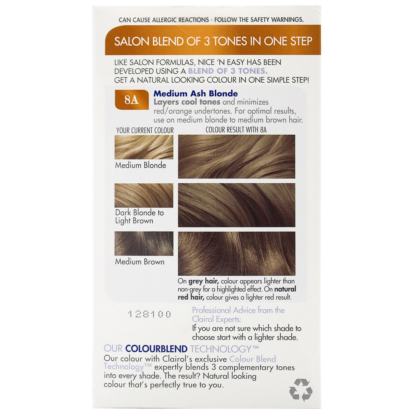 Clairol Nice 'N' Easy 8A Natural Medium Ash Brown