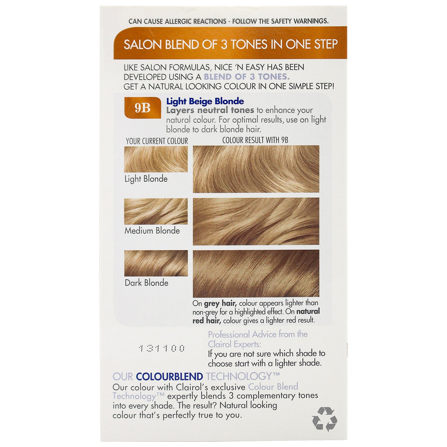 Clairol Nice 'N' Easy 9B Natural Beige Blonde