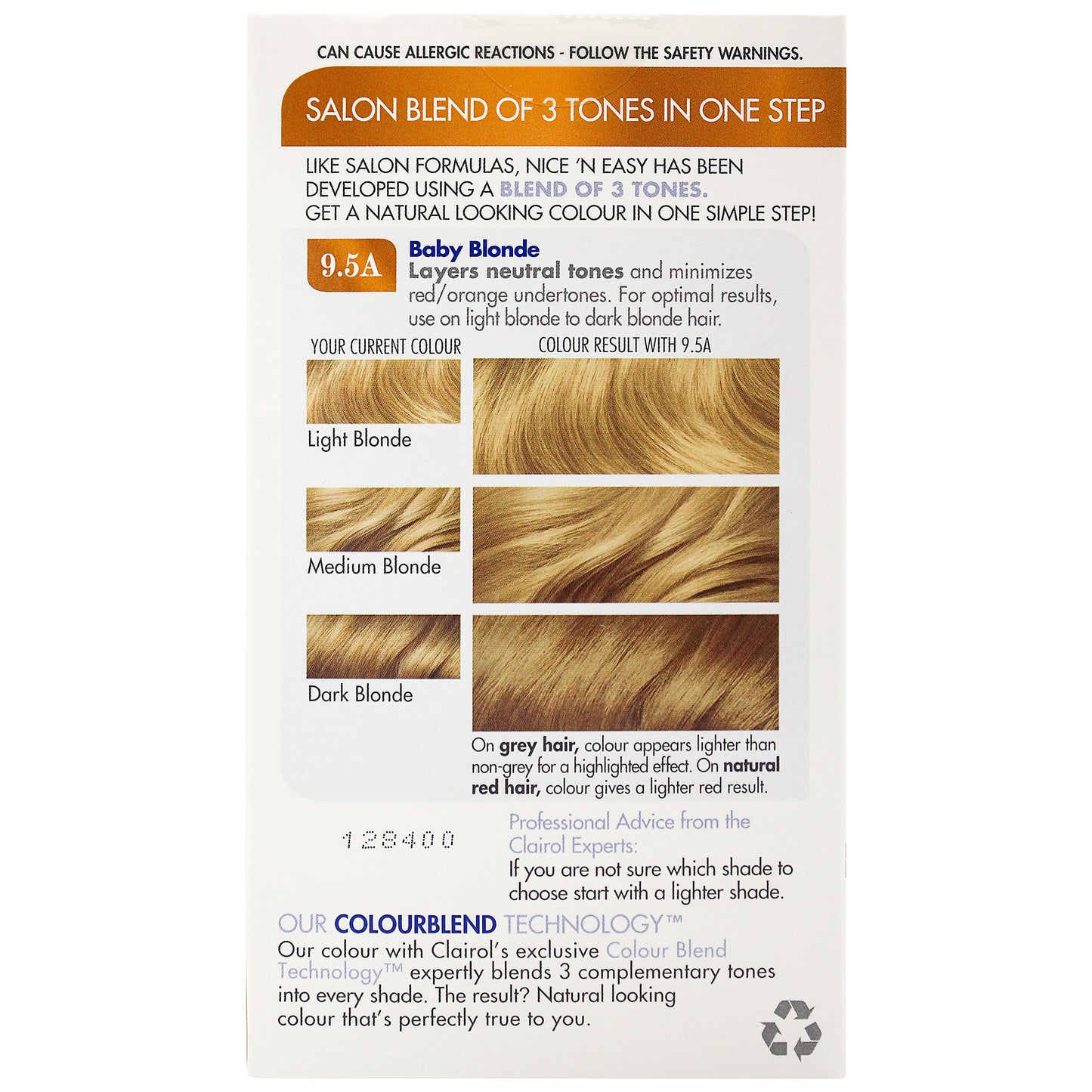 Clairol Nice 'N' Easy 9.5A Natural Baby Blonde