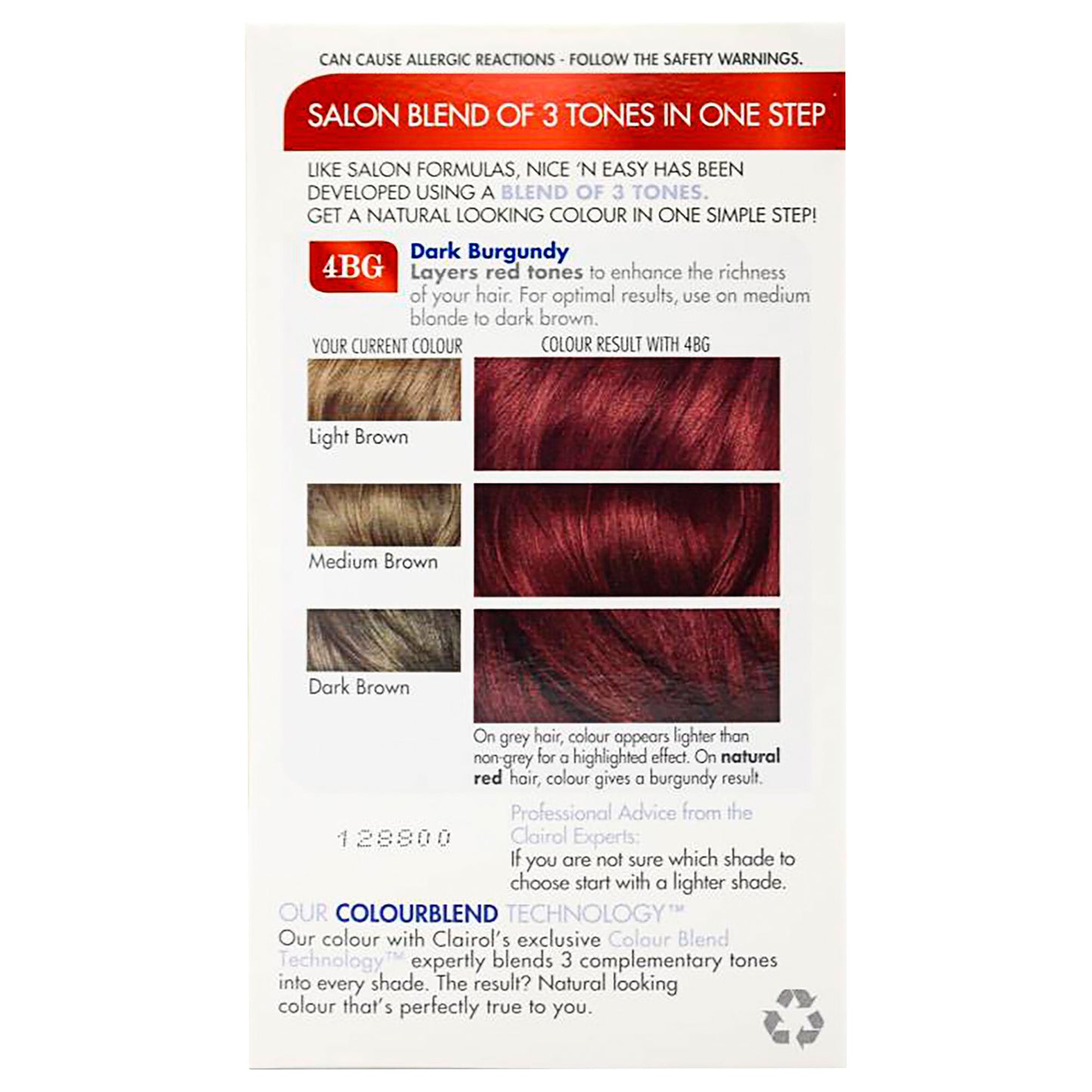Clairol Nice 'N' Easy 4BG Natural Burgundy