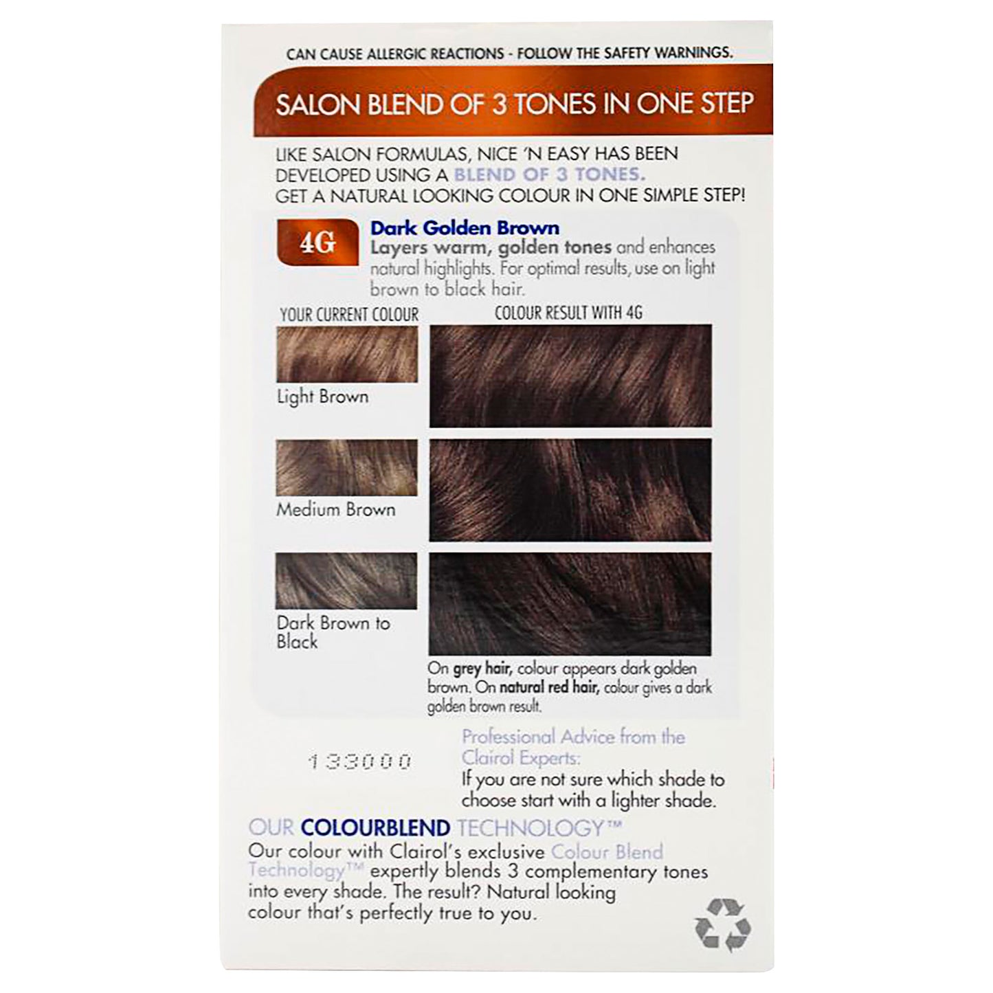 Clairol Nice 'N' Easy 4G Natural Dark Golden Brown