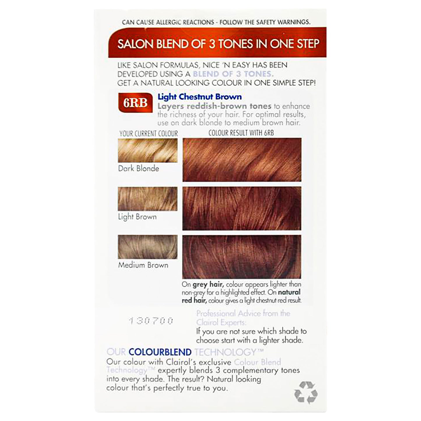 Clairol Nice 'N' Easy 6RB Natural Light Brown