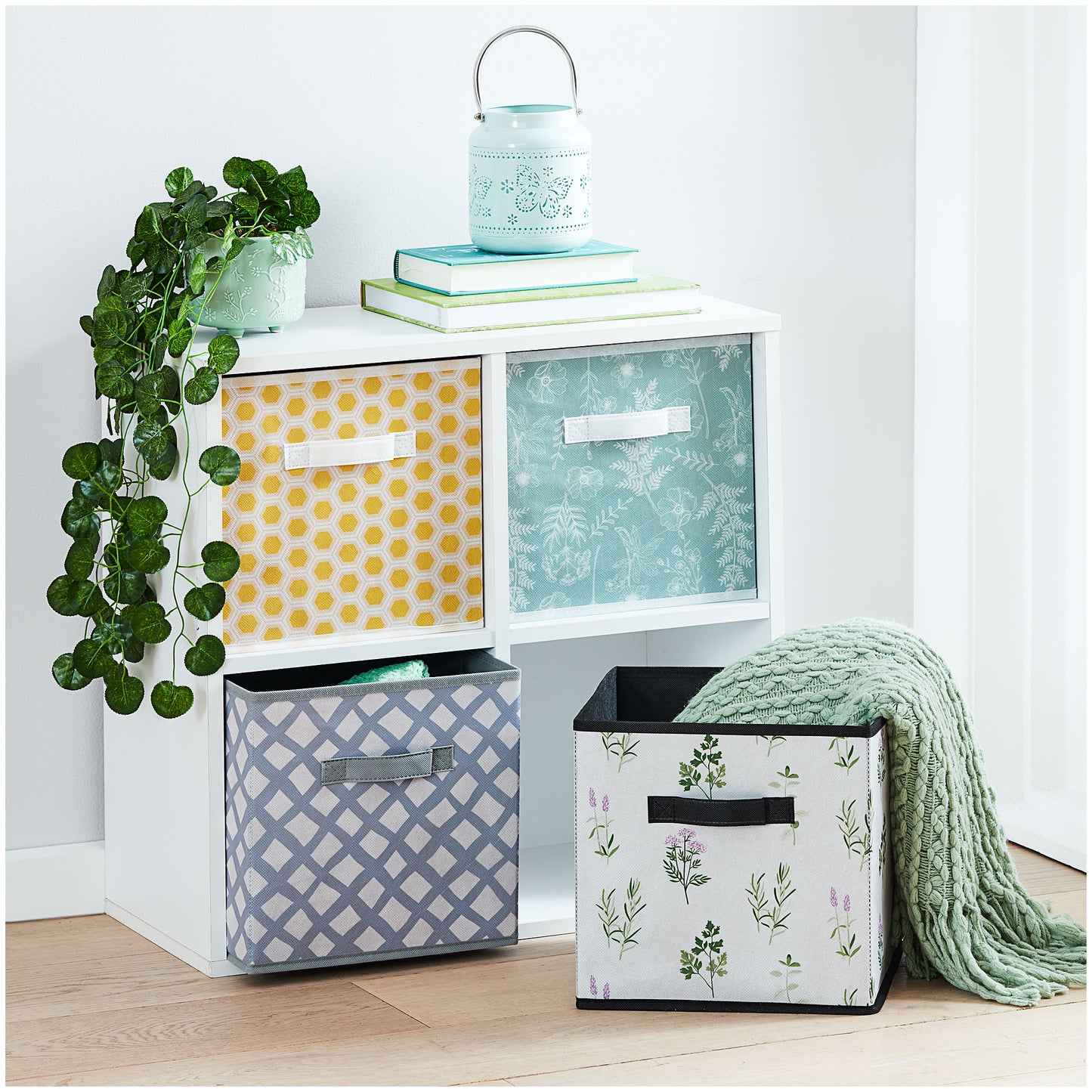 Foldable Storage Cube - Green Meadow 27cm