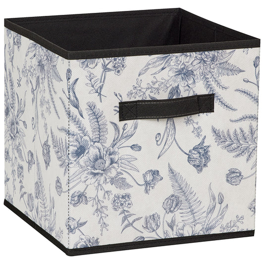 Foldable Storage Cube - Black Botanical 27cm