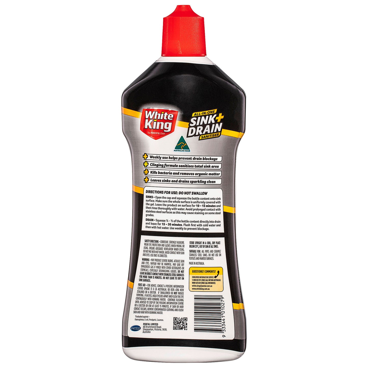 White King Sink & Drain Sanitiser 750mL