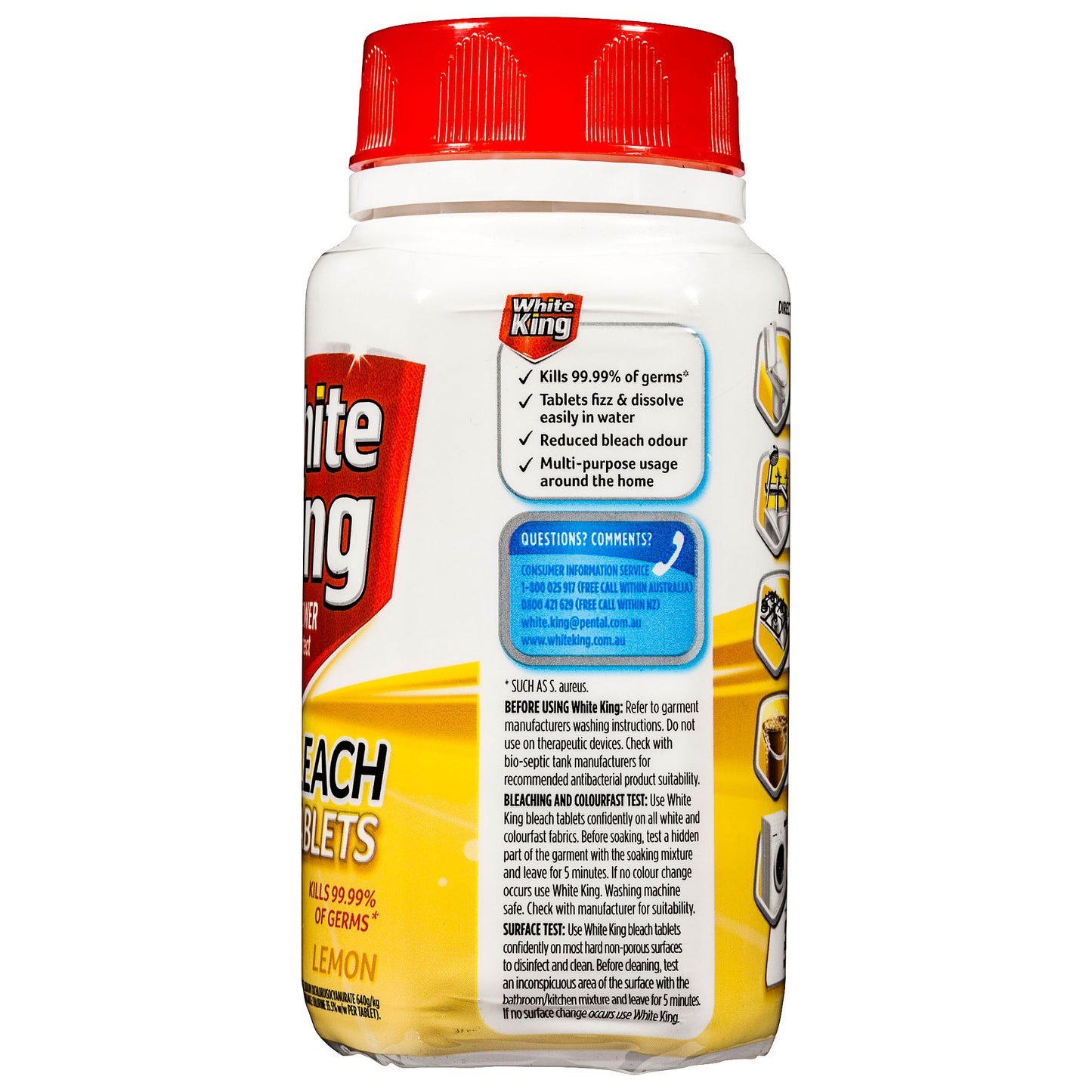 White King Bleach Tablets Lemon 40pk