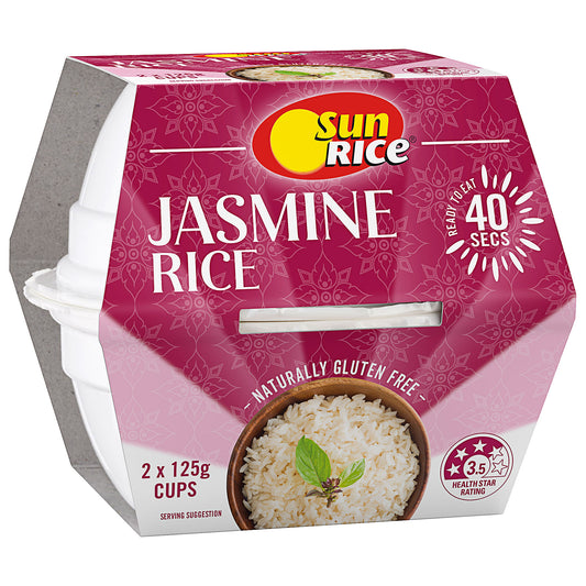 SunRice Jasmine Rice Cups 2x125g