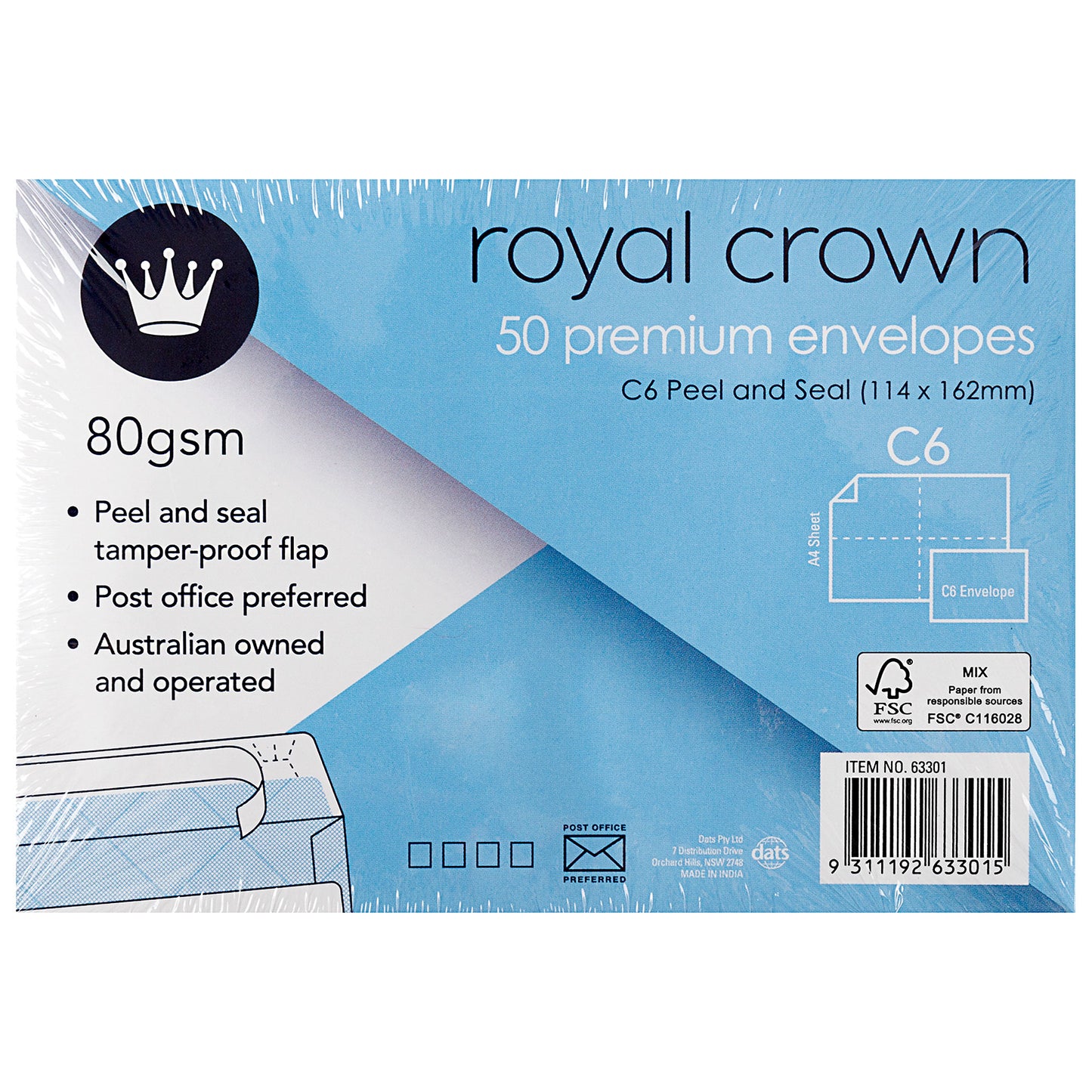 Envelopes 6C Peel & Seal 50pk