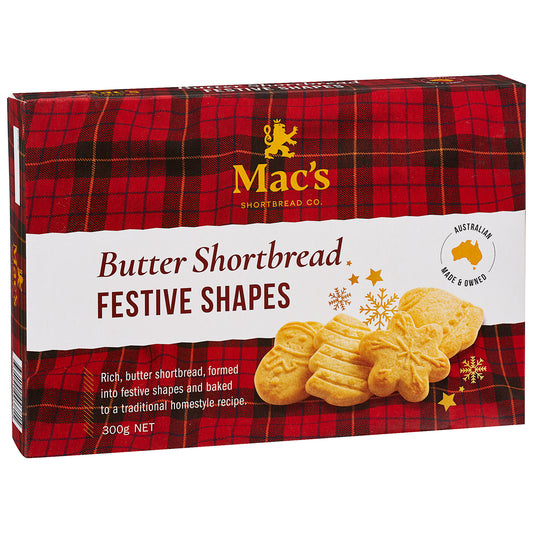 Mac's Shortbread Festive Shapes 300g