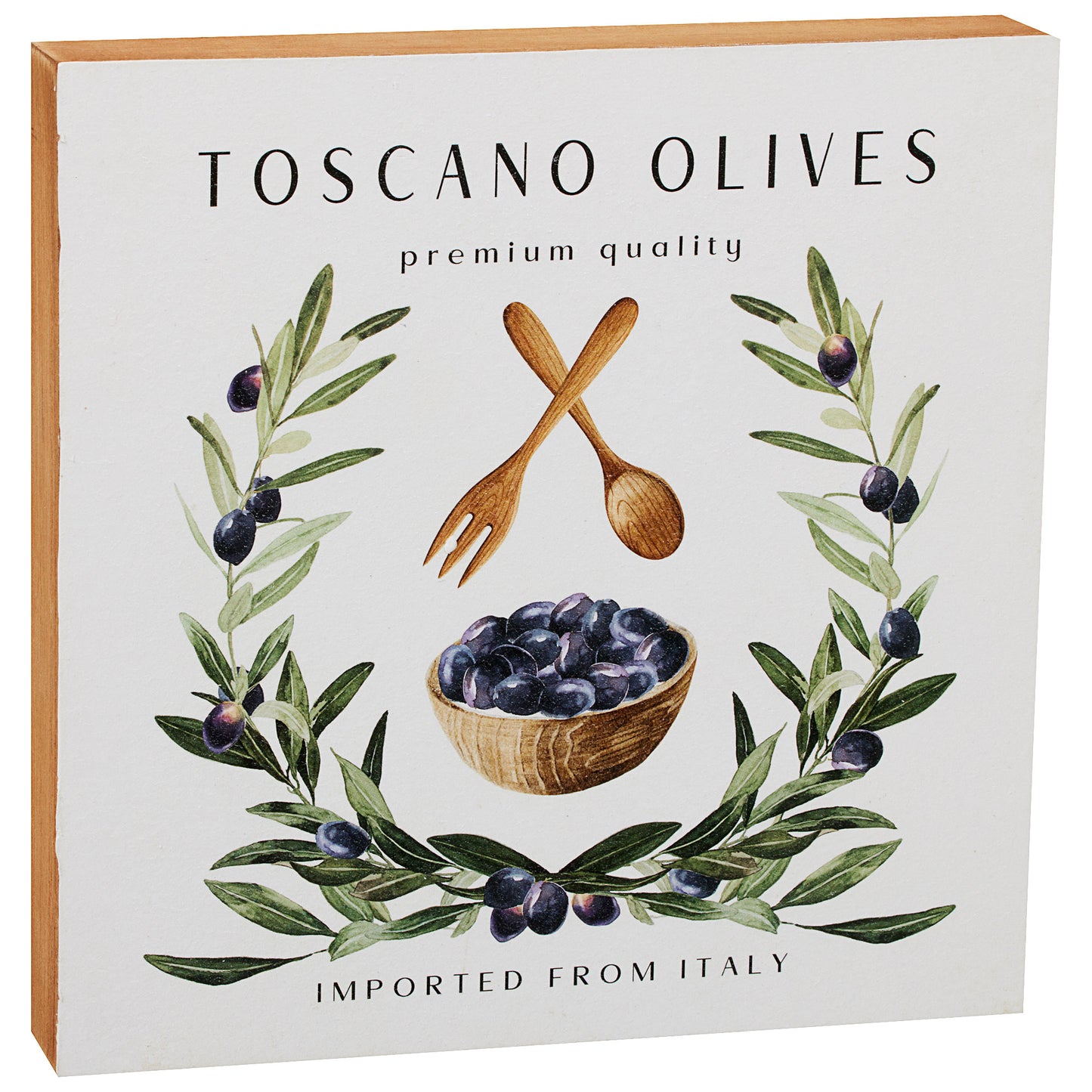 Olives/Oil Printed Box Top