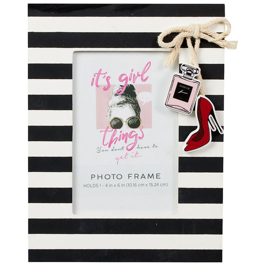 Parisian Stripe Charm Photo Frame 4x6"