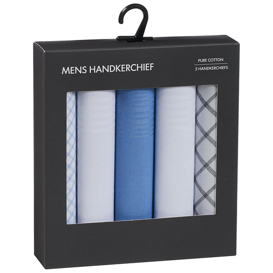 Men's Hankie 5pk Assorted