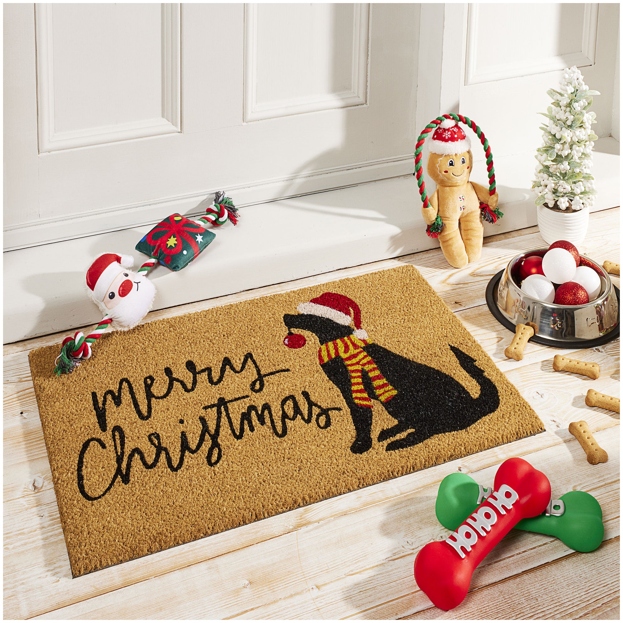 Christmas Coir Door Mat Assorted The Reject Shop