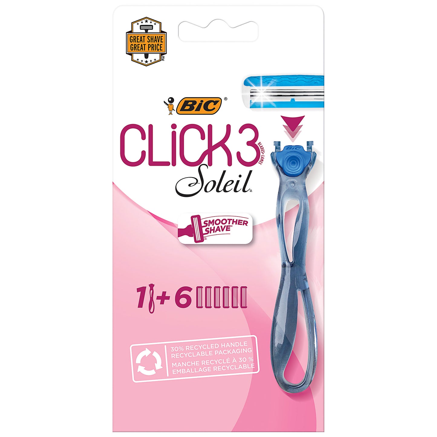 Bic Soleil Click 3 Pink Shaver