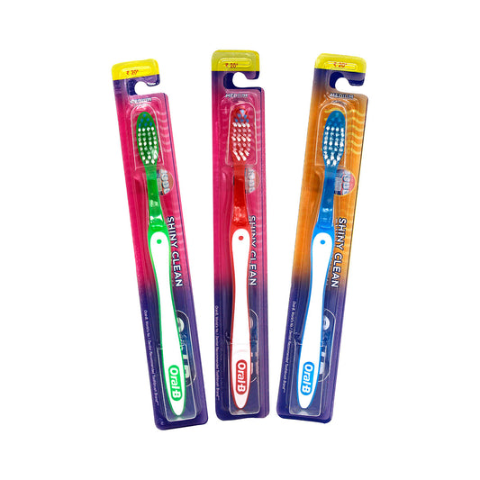 Oral B Shiny Clean Toothbrush Medium Assorted
