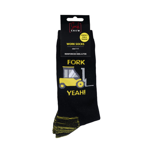 Novelty Work Socks Fork Yeah