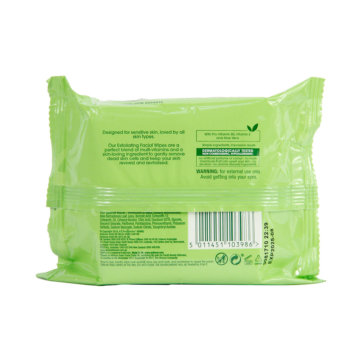 Simple Hydrating Wipes 25pc