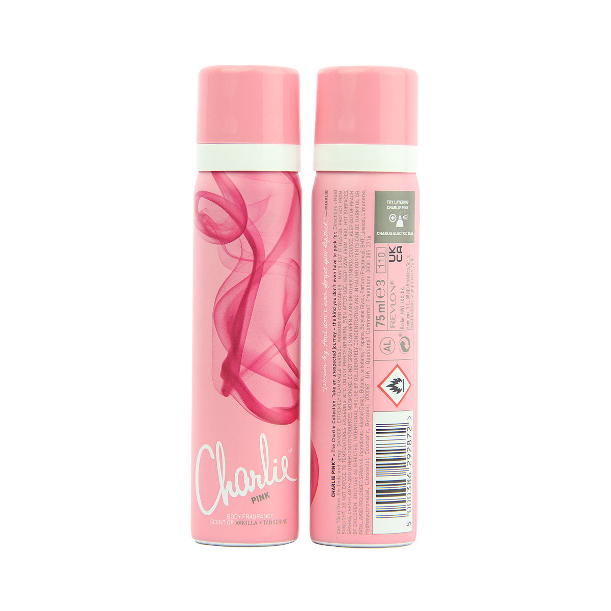Charlie Body Fragrance Pink Scent of Vanilla and Tangerine 75mL