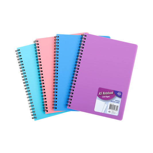 Notebook Basic PP A5 120pg Assorted Colours