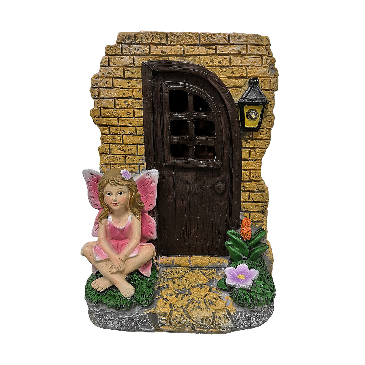 Solar Fairy House Red/Brown Door