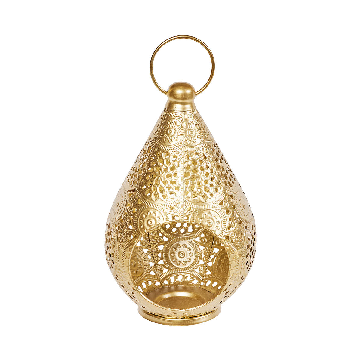 Gold-Finish Teardrop Candle Holder