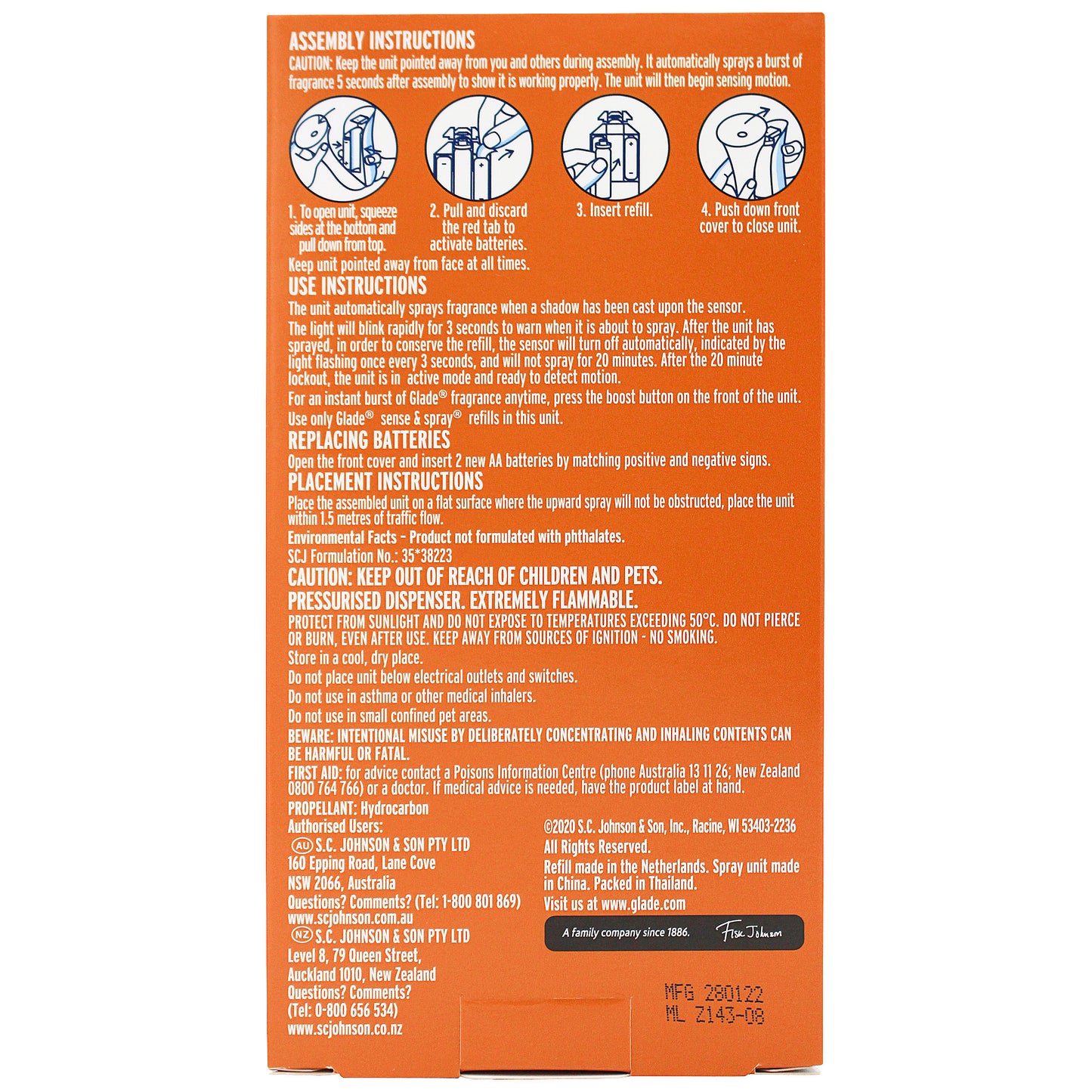 Glade Sense & Spray Tangerine & Sun 12g