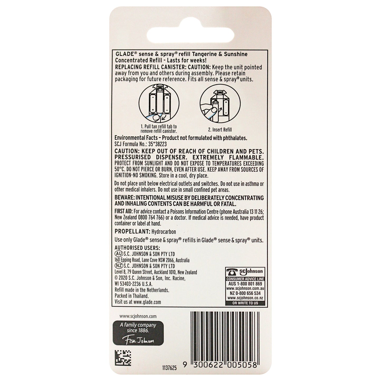 Glade Sense & Spray Refill Tangerine & Sun 12g