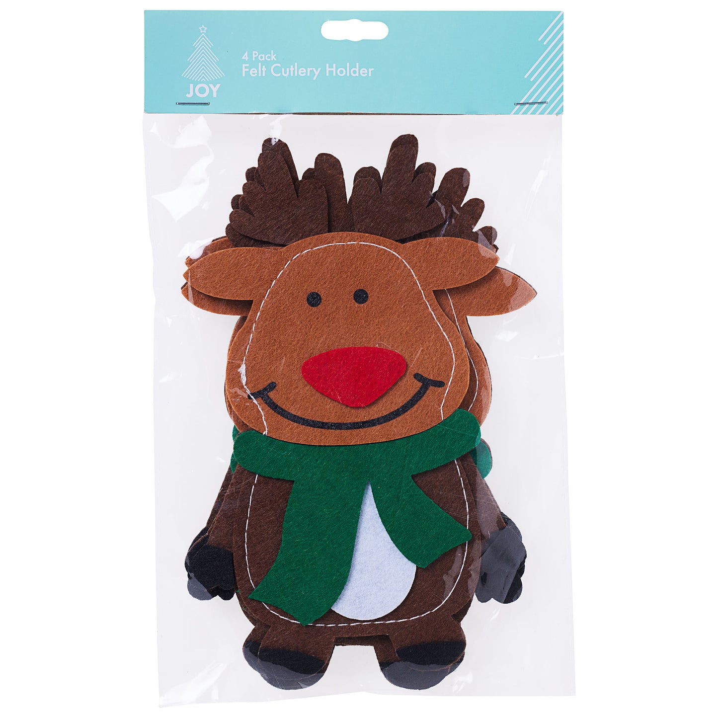 Cutlery Holder Felt Santa/Reindeer 4pk