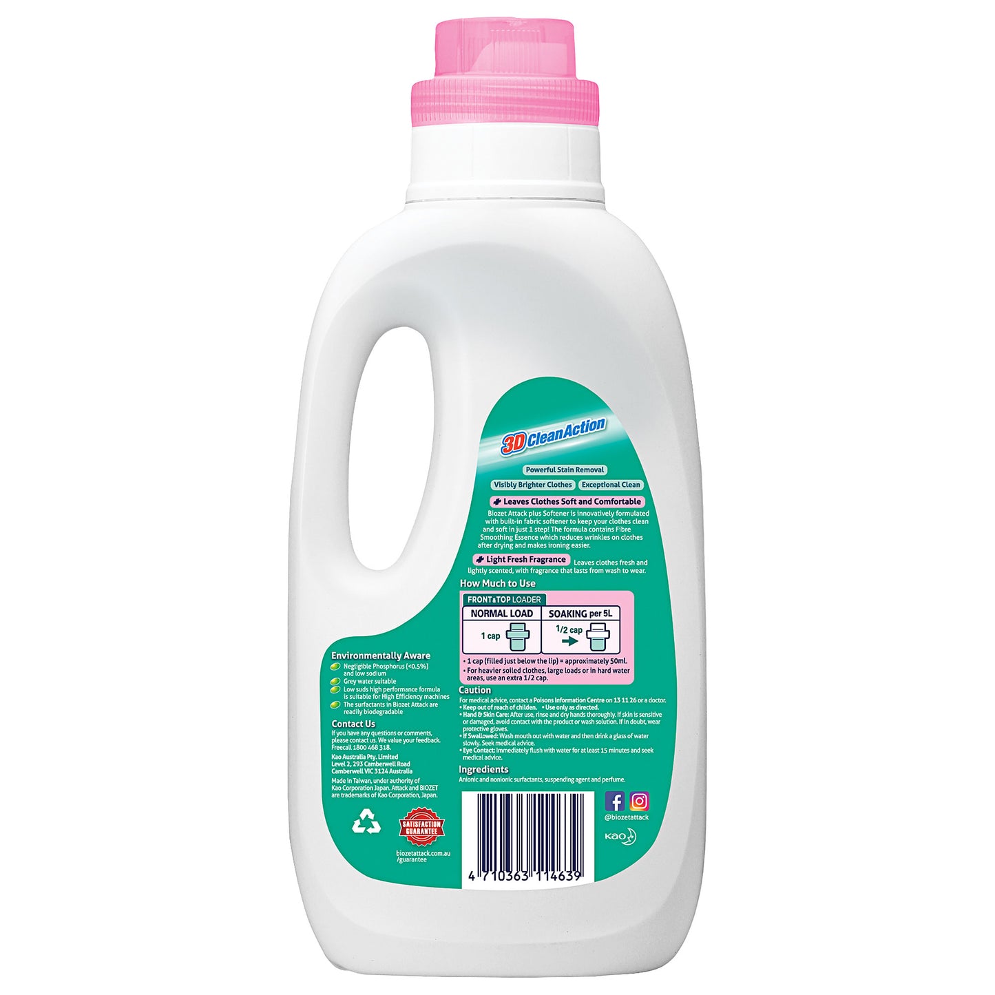Biozet Attack Laundry Liquid Softener 1L