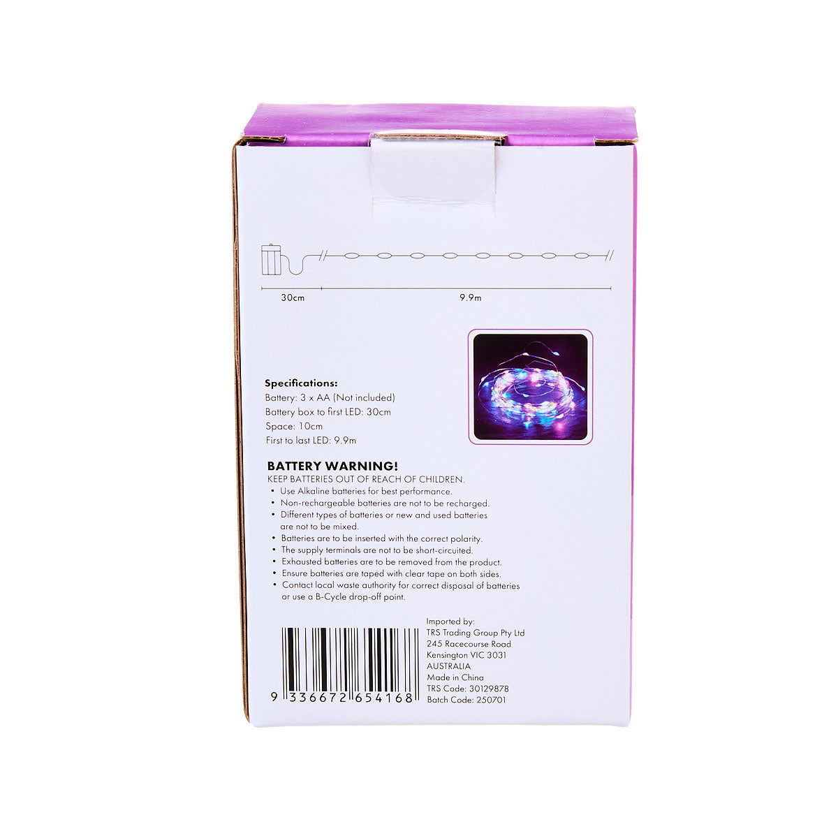 Battery-Operated LED Copper String Lights Warm White 100pk