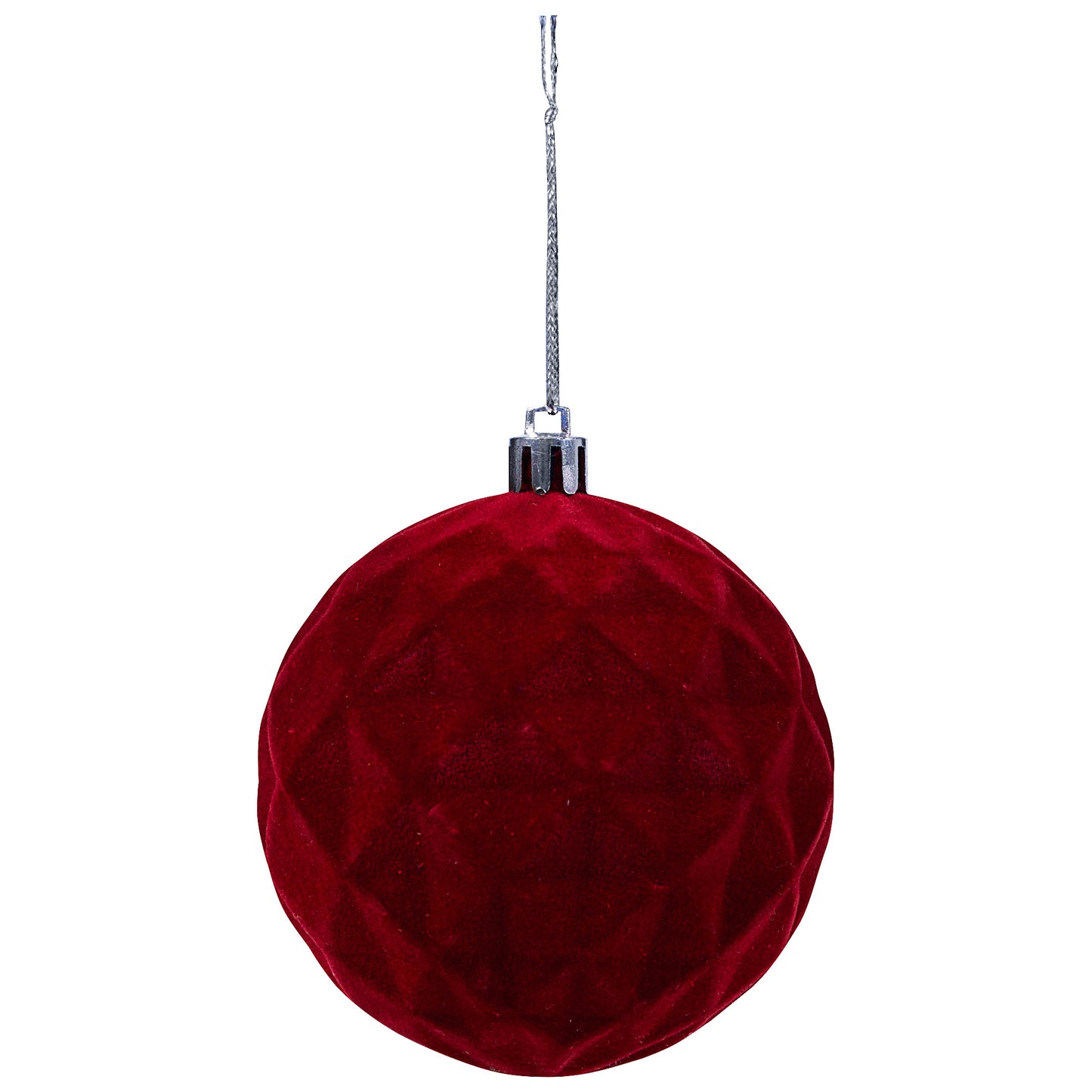 Flocked Bauble 8cm Assorted