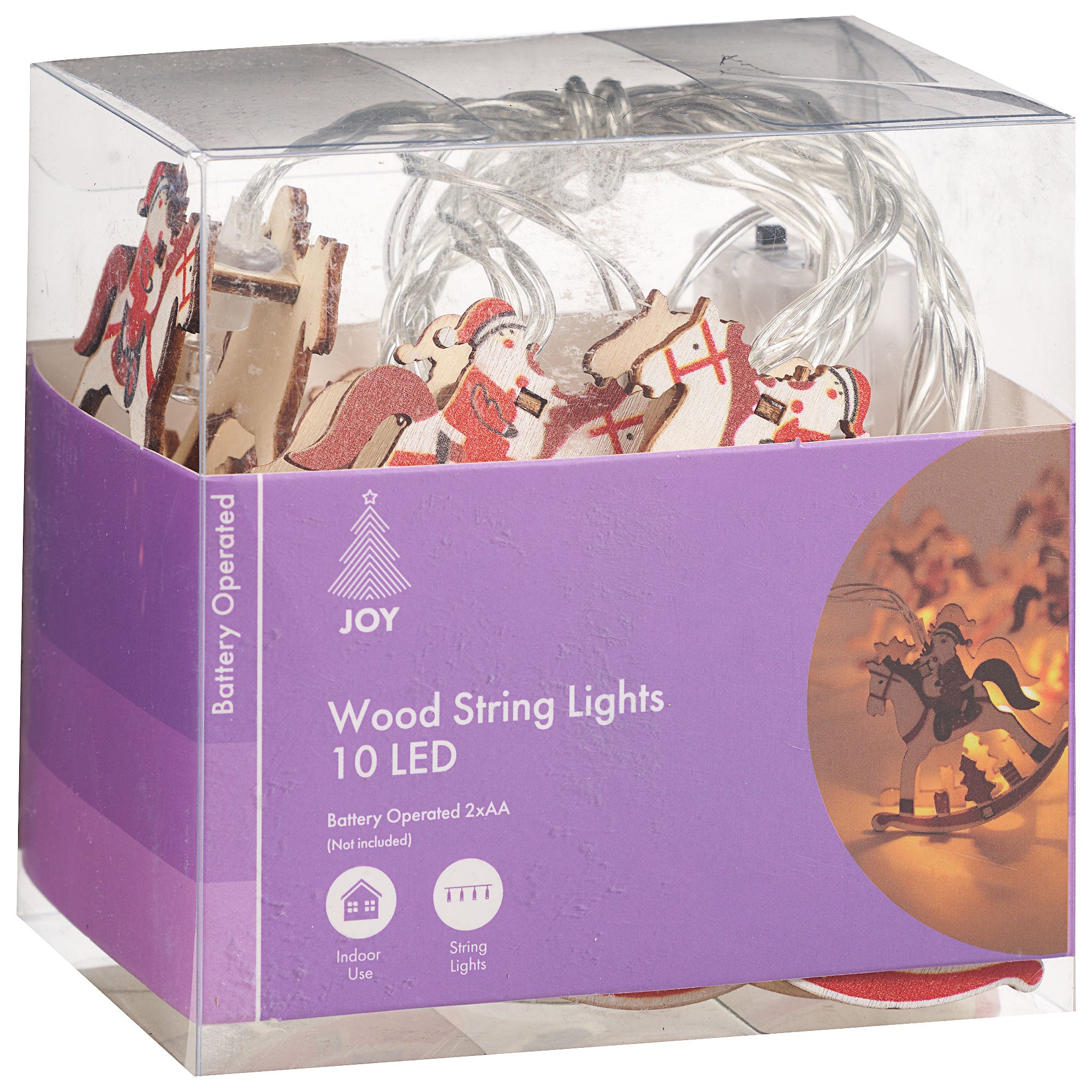 BatteryOperated LED Christmas Wood Light 10pk Assorted The Reject Shop