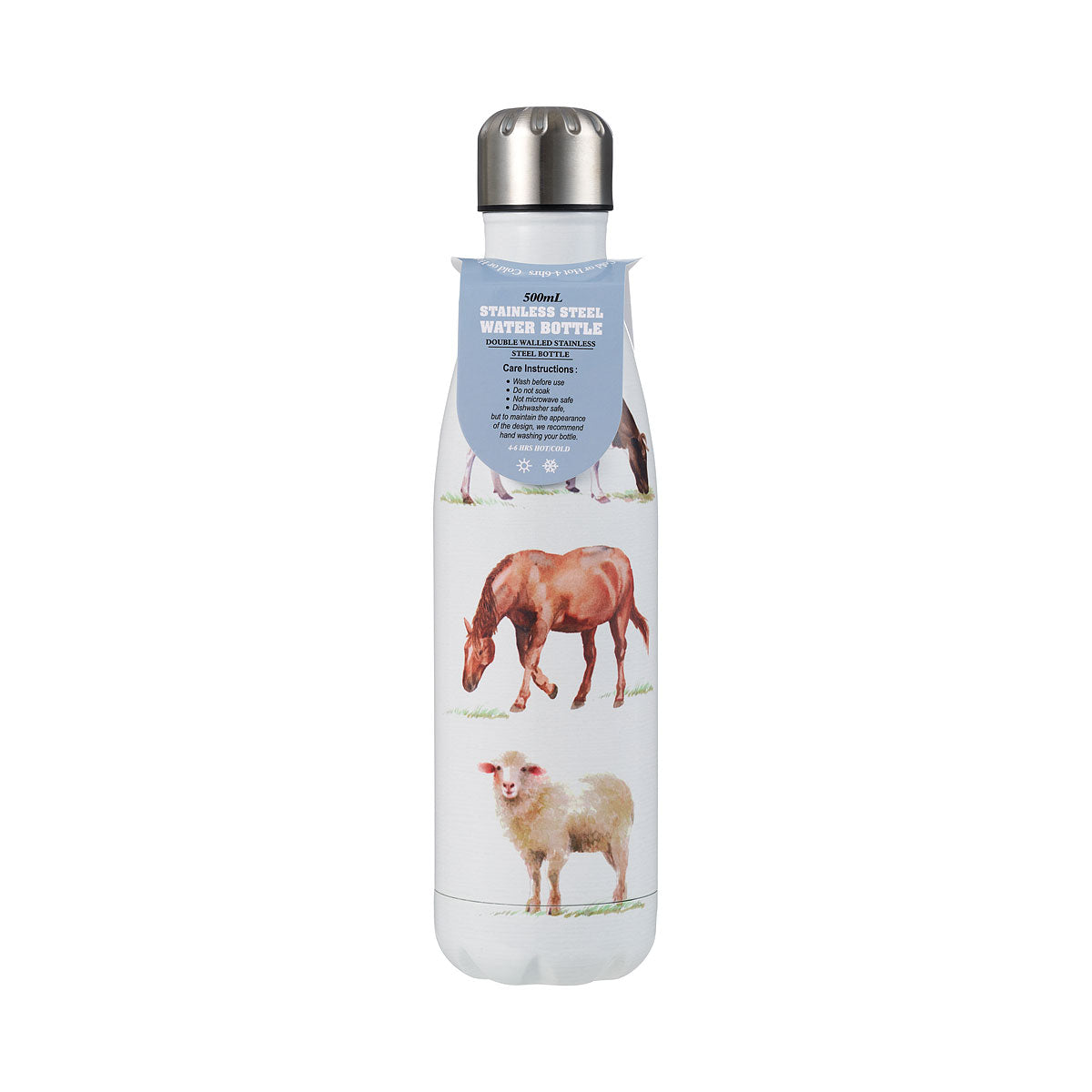 Farm Animals Double Walled Stainless Steel Bottle 500mL