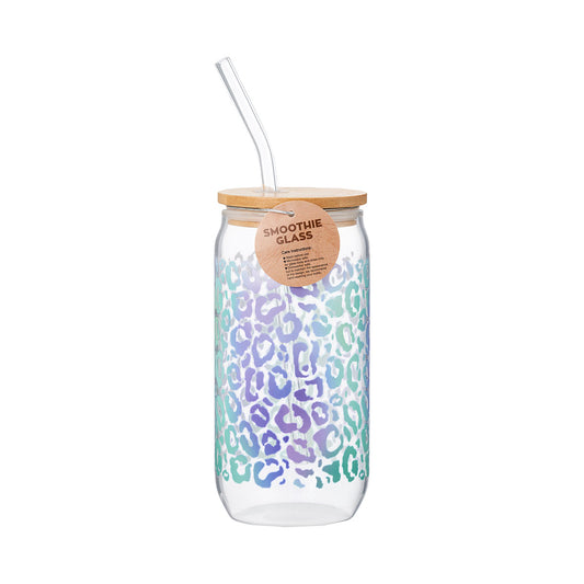 Leopard Smoothie Glass 500mL