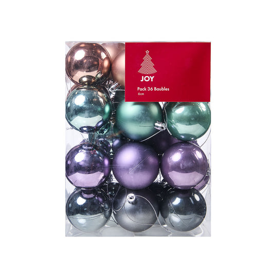 Christmas Baubles Starlight 6cm 36pk