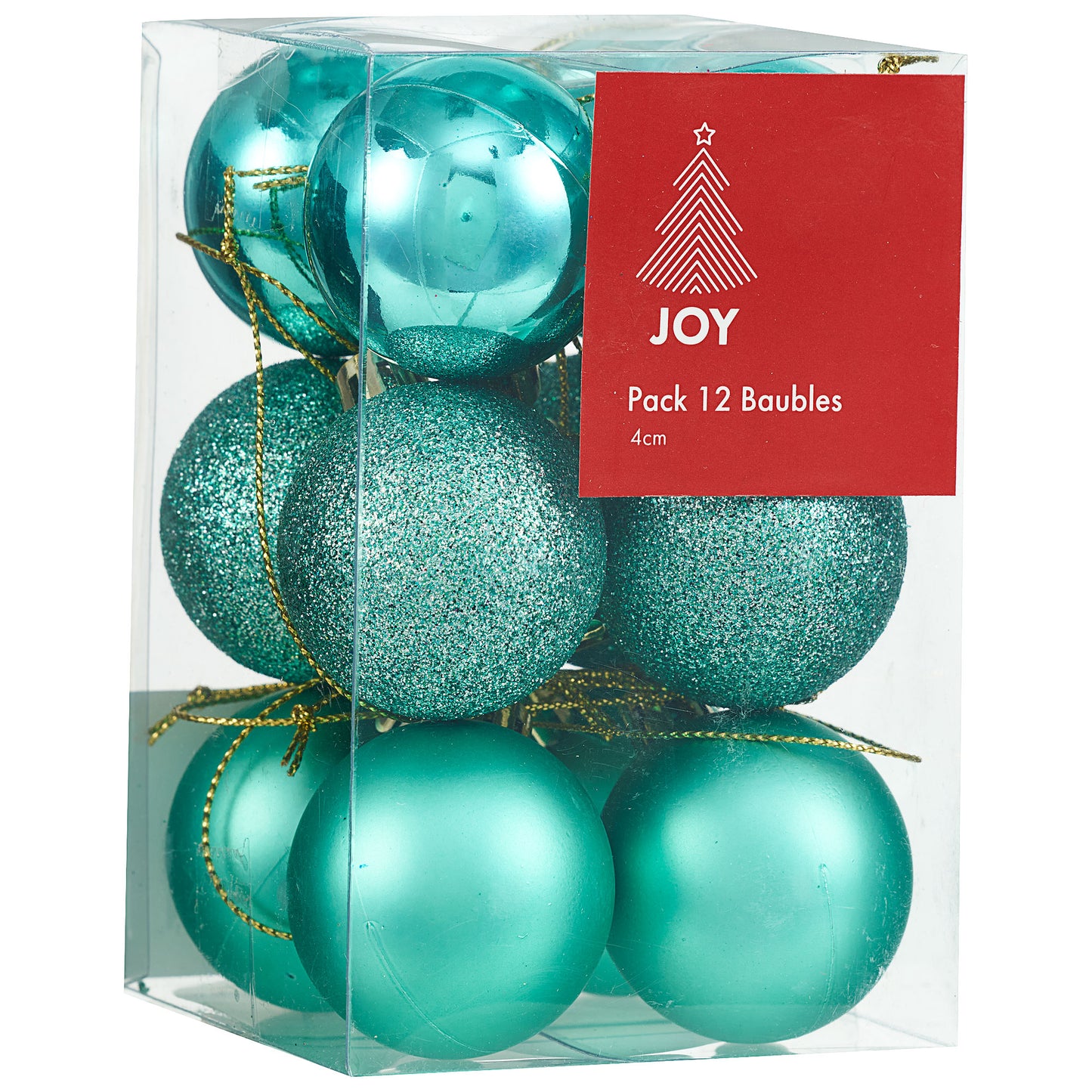 Baubles Teal/Apple 12pk 4cm