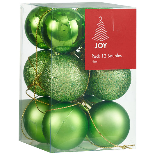 Baubles Teal/Apple 12pk 4cm