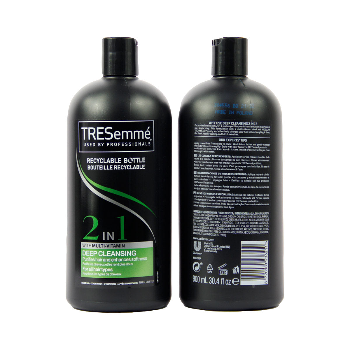 TRESemmé Shampoo 2 in 1 Deep Cleansing 900mL