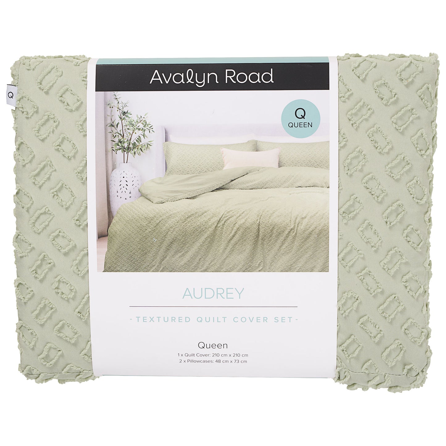 Avalyn Road Audrey Textured Quilt Cover QB Blue/Teal